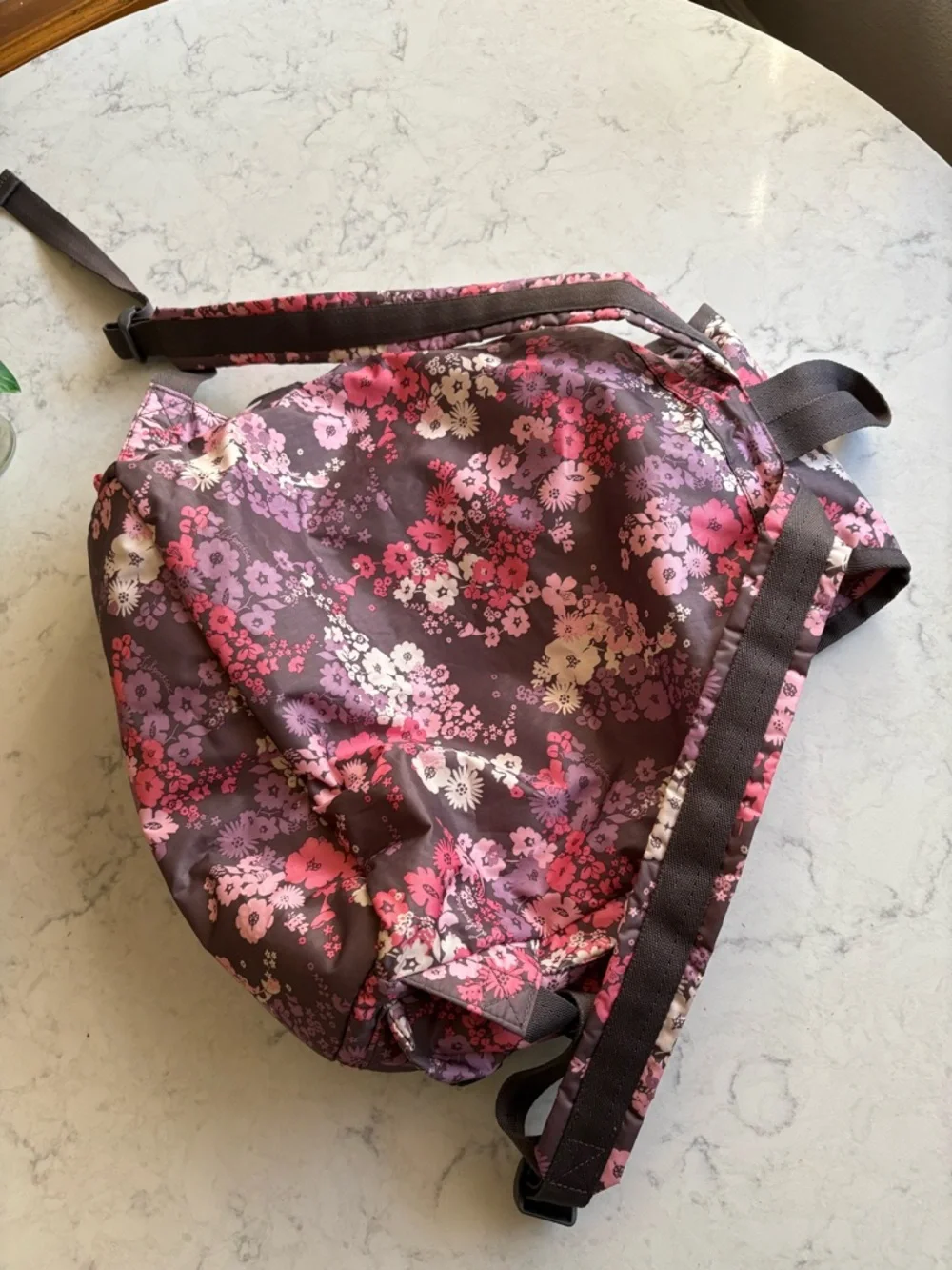 Lesportsac  Floral Drawstring Backpack - Pink & Purple